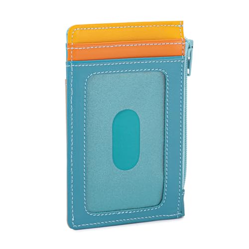 Image of mywalit Multi-Color Leather Credit Card Holder & Coins Purse | 4 Cards & ID Slot, Sardinia, 69 PULGADAS, Classic