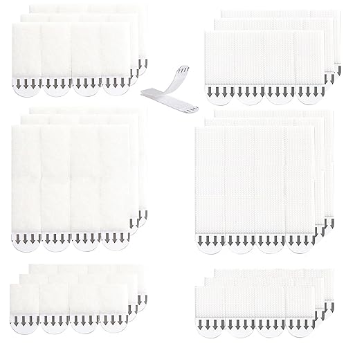 36 pares (72 tiras) Tiras Adhesivas para Colgar Cuadros sin Agujeros, S/M/L Tiras para Colgar Cuadros, Para cuelga facil Marcos, Pegar Poster y Adornos Navideños