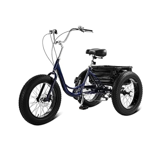 MegLob Adult Tricycle Bike, Fat Tire 3 Wheel Bikes for Adult 7 Speed, Three-Wheeled Bicycles Cruise Trike with Shopping Basket, Adult 20''X 4'' Fat Tire 3 Wheel Bikes for Seniors, Women, Men