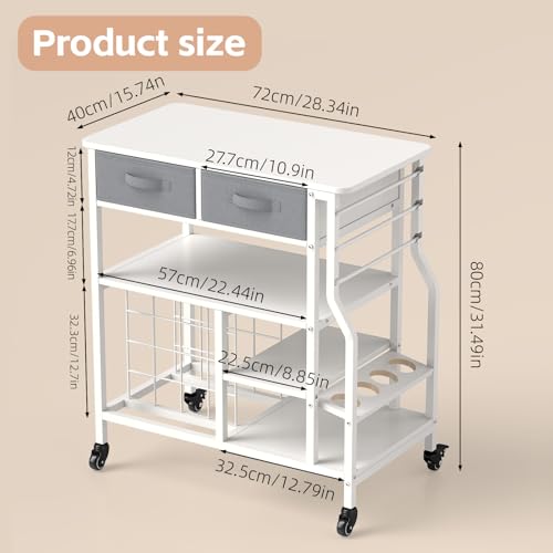 Image of Organization and Storage Rolling Craft Organizer Cart Compatible with Machine Cart with Drawers Vinyl Roll Holder Storage Cabinet for Home Craft Room