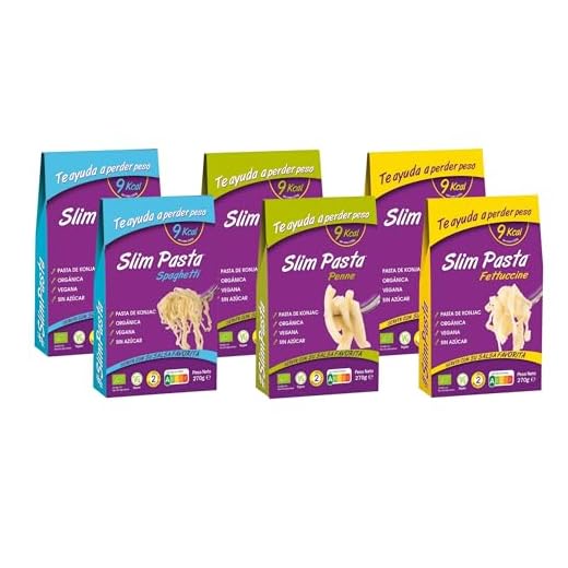 Slim Pasta - Pack Italia de 6 Unidades de Pasta Konjac - 270 g - Sin Calorías ni Carbohidratos - Ideal para Dietas Keto y Low Carb - Apto para Veganos - Elaborado con Fibra de Avena y Harina de Konjac