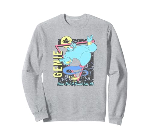 Sweatshirt Disney Aladdin vintage vêtement de collection Génie col rond imprimé rétro