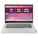 Lenovo IdeaPad Slim 3 Chromebook 14M868 - Ordinateur Portable 14'' FHD (MediaTek Kompanio 520, RAM 8Go, SSD 128Go, Arm Mali-G52 2EE MC2 GPU, Chrome OS) Clavier AZERTY Français - Gris