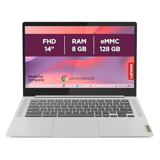 Lenovo IdeaPad Slim 3 Chromebook 14M868 - Ordinateur Portable 14'' FHD (MediaTek Kompanio 520, RAM 8Go, SSD 128Go, Arm Mali-G52 2EE MC2 GPU, Chrome OS) Clavier AZERTY Français - Gris