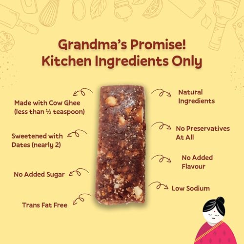 Image of LADDUBAR - Gond Dryfruit Laddubar by Mamanourish (Pack of 12 x 35 g) | as Seen on Shark Tank | Gond, Cow Ghee, Dates and Dry Fruits | Postpartum Dry Fruit Bar | Gondh Laddu for Everyone