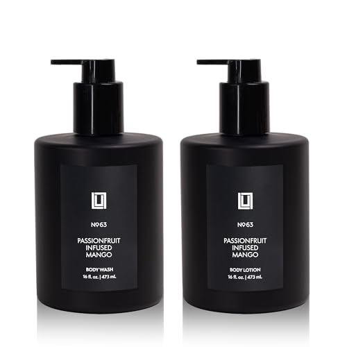 Lulu Candles, Passionfruit Infused Mango, Revitalizing Body Wash & Nourishing Body Lotion, 2-Piece Set, Full Size - 16 Fl Oz.
