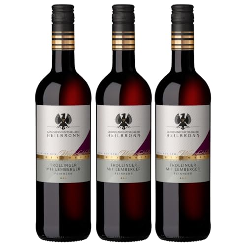 Erlenbacher Kayberg Trollinger mit Lemberger feinherb Rotwein Trollinger Lemberger Deutschland inkl. FeinWert E-Book (3 x 0,75l)