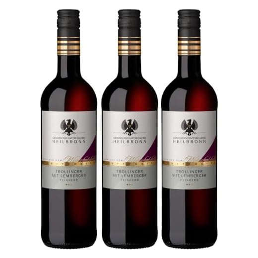 Erlenbacher Kayberg Trollinger mit Lemberger feinherb Rotwein Trollinger Lemberger Deutschland inkl. FeinWert E-Book (3 x 0,75l)