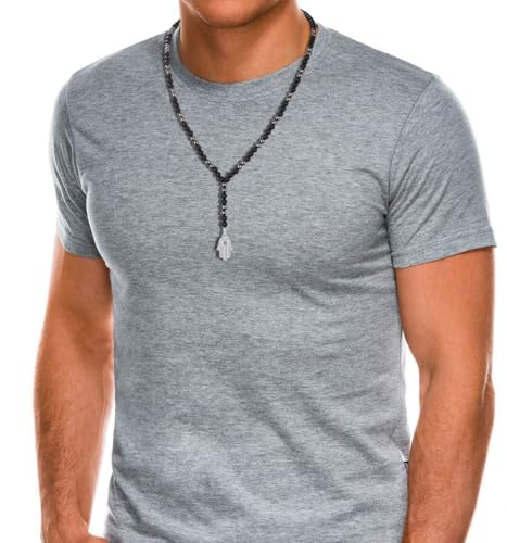 GAVU 6mm Men's Evil Eye Hamsa Hand Pendant, Matte Onyx Necklace for Men, Hematite Beaded Necklace for Men2