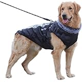 犬 服 犬服 冬服 中綿入りコート ハーネス型ジャンパー つなぎ 大型犬 中型犬 ダウン風ベスト ジャケット 厚手 防寒 保温 反射材付き 袖なしリードリングあり アウトドア ドッグウェア 暖かい 冬 トラクション一体型服 犬用防寒コート 中大型犬 取り外し可能なリード 犬 暖か 袖なし 着脱簡単 コート スキースーツ 洋服 パーカー 寒さ対策 雪对策 防水 防風 户外 お散歩