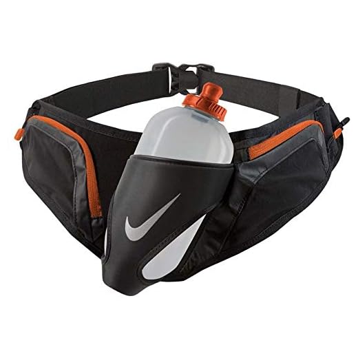 Nike Running Large 20 oz Flask Hydration Running Belt (Black/Crimson) Adjustable Unisex