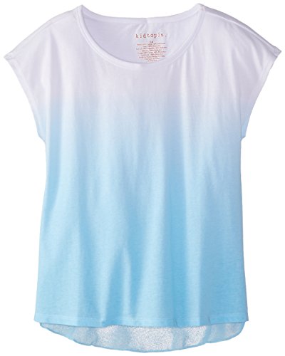 Kidtopia Big Girls' Printed Dip Dye Cropped Dolman Sleeve Top with Contrast