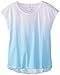 Kidtopia Big Girls' Printed Dip Dye Cropped Dolman Sleeve Top with Contrast
