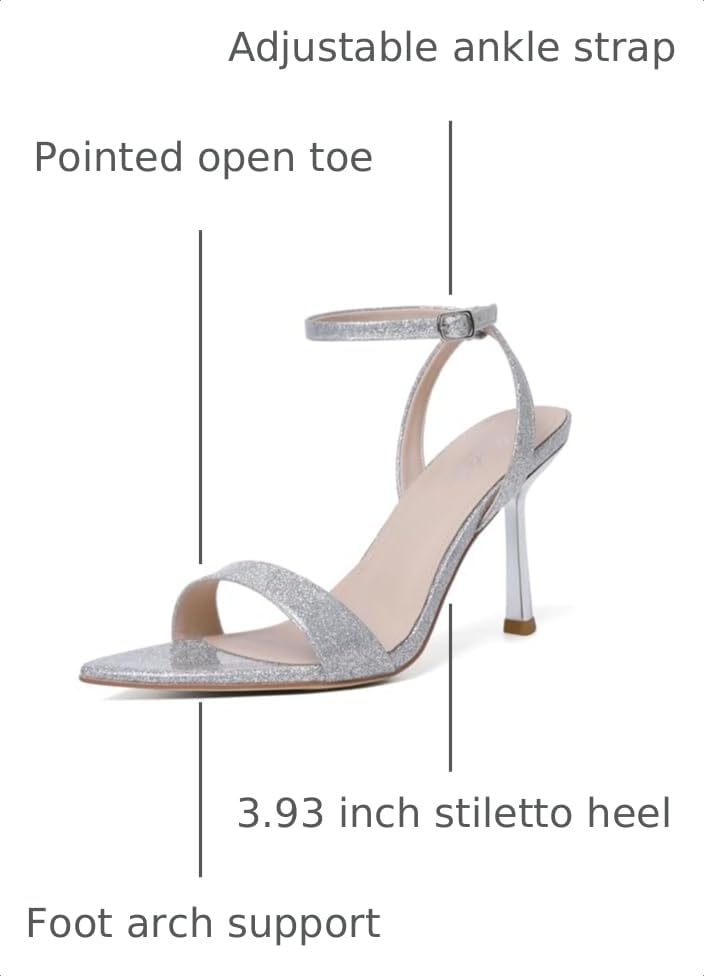 Image of Mostrin Heels for Women Strappy Pointed Open Toe Stiletto High Heeled Sandals