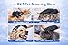 PUPIO 4-in-1 Pet Grooming & Washing Glove for Dogs and Cats, De-Shedding Massage Bathing Grooming Cat Hair Remover Glove with Longer Tips More Efficient (Right, Grey)