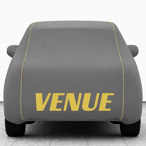Image of Kings of Cover New Grey 100% Waterproof Venue Car Cover | Polyester Car Body Cover for Rain & Sun | UV Protection, Dustproof, Scratch Resistant, Windproof, Heat Resistant, Custom Fit
