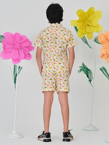Image of Trampoline Boys Shirt and Shorts Set | Soft Cotton Summer Outfit for Kids | Printed Shirt with Shorts | Comfortable for Day Events, Birthdays & Family Functions