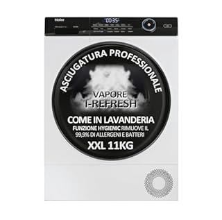 Haier I-Pro Serie 5 Asciugatrice 11 Kg, Libera Installazione, Carica Frontale, Classe C, 11 programmi, Partenza Programmabile, Vapore, AxLxP 85x59,6x65 Bianca - HD110-A3959E-IT