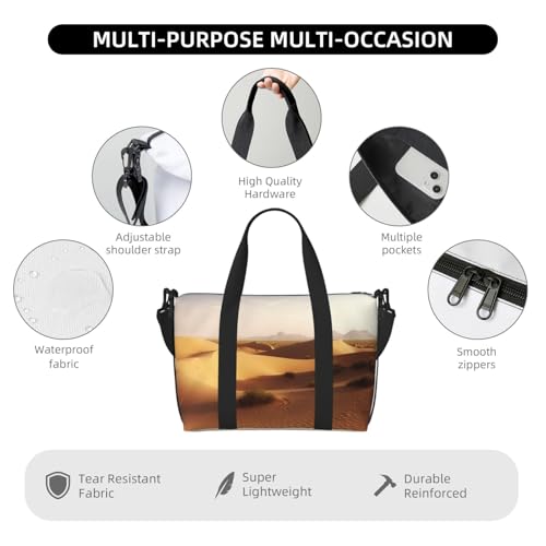 Travel Duffel Bag for Men Gym Bag, Desert landscape Luggage Bag with Shoulder Strap, Large Gym Tote Bag for Women, Weekender Overnight Bag, Foldable Carry on Bag for Airplane4