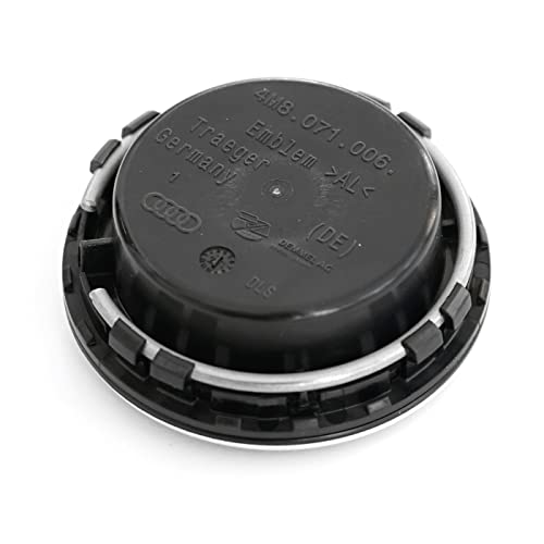 Audi 4M8071006A Dynamische Nabenkappen (4 Stück) Radnabenkappen, schwarz/Silber, 20.6 x 18.2 x 4.7 cm