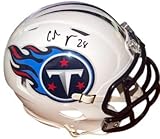 Chris Johnson signed Tennessee Titans NFL Riddell Speed TB Mini Helmet #28- Beckett Witnessed - Autographed NFL Mini Helmets