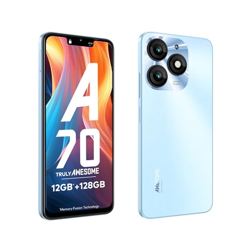 itel A70 (4GB RAM, 128GB ROM) Upto 12GB RAM with Memory Fusion | 13MP Dual Rear Camera & 8MP Front Camera | 5000mAh with Type-C | Dynamic Bar | Side Fingerprint | Octa-Core Processor | Azure Blue 5 41F