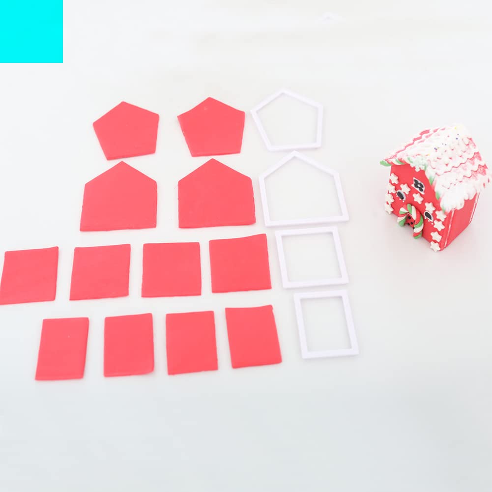 Juego de cortador de galletas de casa de jengibre, juego de cortador de galletas de plástico 3D, mini casa de Navidad, molde de galletas de la casa de Navidad, herramientas de hornear de bricolaje
