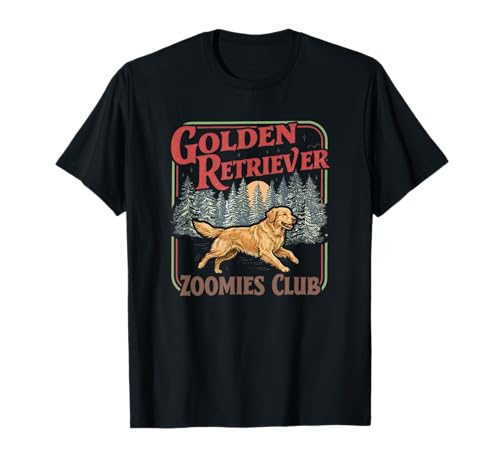 Retro Golden Retriever Zoomies Club Dog Lover T-Shirt