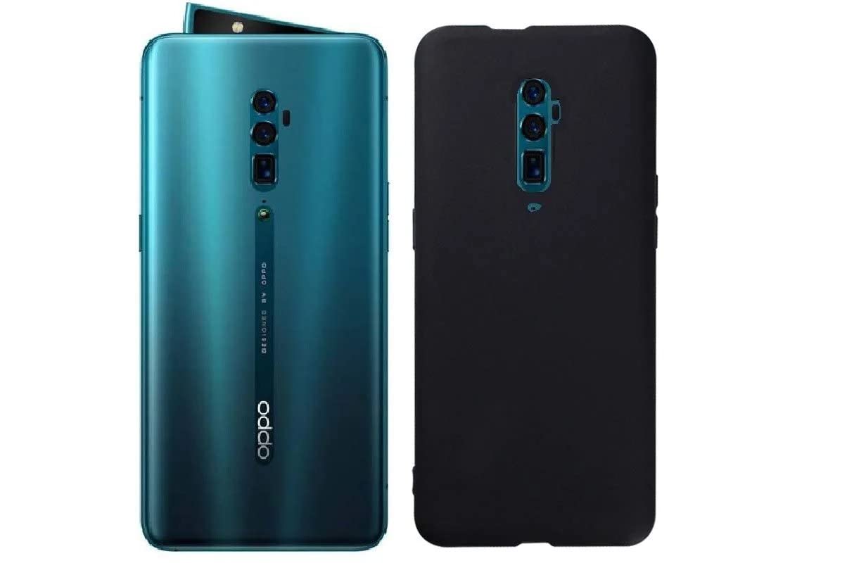 More Fit Rubber Premium Tough Silicon Candy Back Cover Case for Oppo Reno 10x Zoom, Black