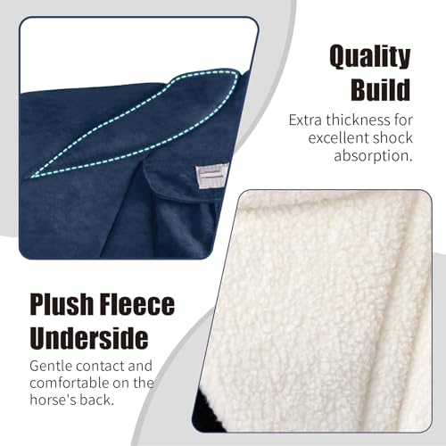 Image of Harrison Howard Ergonomically Designed Correct Bareback Pad with Side Pockets Extra Thick Center for Maximum Support Anti-Slip Bareback Pad Comes with Matching Girth