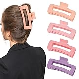 MINMUNJIU 4 Pack Extra Large Matte Non-Slip Jumbo Claw Clips for Long Curly Hair - Hair Accessories for Women and Girls