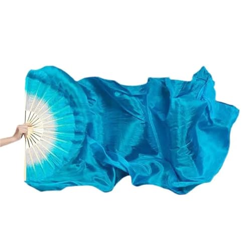 Women's Gradient Silk Fan Veil Bamboo Prop for Belly Dance Performance and Artistic Stage Show