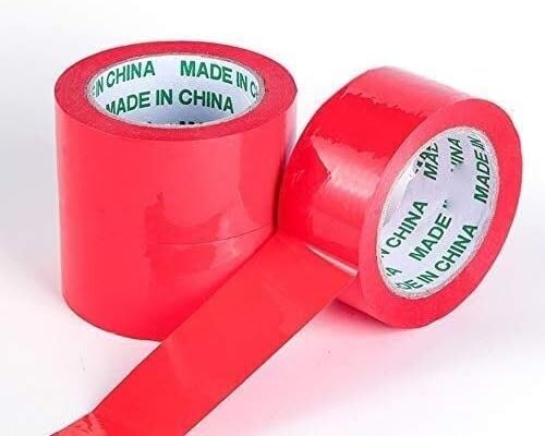 Nastro adesivo per pacchi e scatole di medie dimensioni, 3 rotoli di nastro rosso per pacchi e scatole, 110 m x 4,5 cm