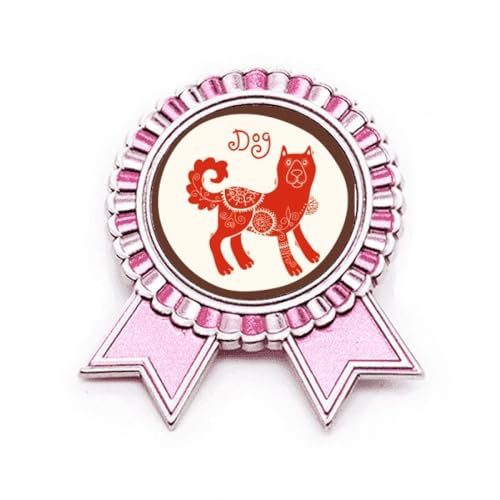 Broche rose chinoise Year of Dog pour personnaliser un vêtement