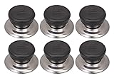 tapas ollas amc 【Material duradero】: las perillas de la tapa de la olla RuiChy están hechas de acero inoxidable de alta calidad combinado con material de silicona y baquelita, resistente al calor, aislante y duradero para un uso prolongado, no es necesario reemplazar las tapas funcionales.