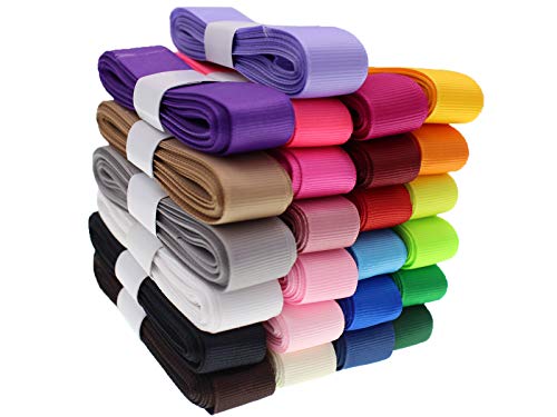 Assorted Grosgrain Satin Ribbon 3/4 inch 100Yards Flower Boutique Gift Wrapping Package Ribbon DIY Crafts Bow Hair Headband Accessories 20mm Wide Fabric Ribbon