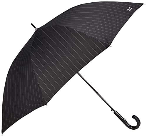 [ミズノ] MOONBAT(ムーンバット) MIZUNO(ミズノ) ピンストライプ ワンポイントロゴ 長傘 雨傘 メンズ 耐風 ジャンプ傘 21-015-52221-03-15-70 ブラック 親骨の長さ：約70㎝