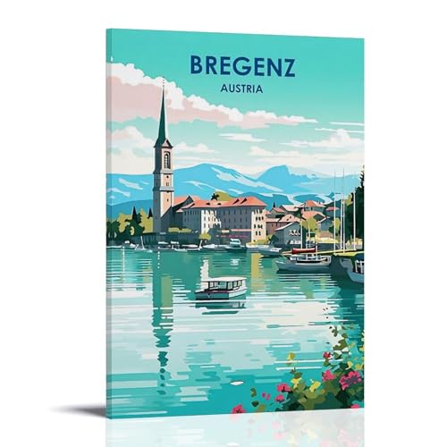 Poster de voyage Bregenz vintage pour salon autrichien déco 50x75
