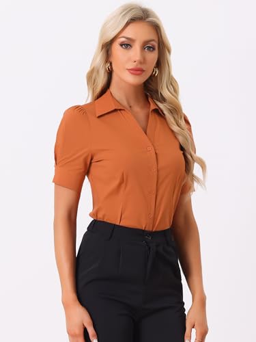 Mono tipo camisa Allegra K de manga corta para vestir cómoda y formal en el trabajo 2