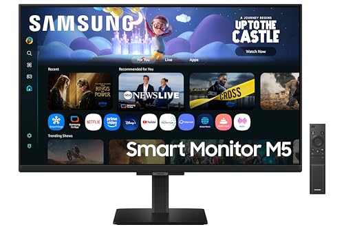 Samsung 27' M5 Smart Monitor with Smart TV Experience|FHD 1920 x 1080|Screen Mirroring|IPS Panel TV Plus|Speakers|Adaptive...