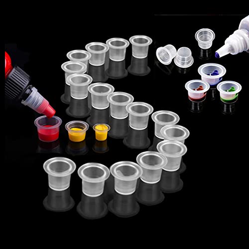 Tampas de tinta de tatuagem, Honji 300 peças de copos descartáveis de pigmento de tatuagem de tamanh