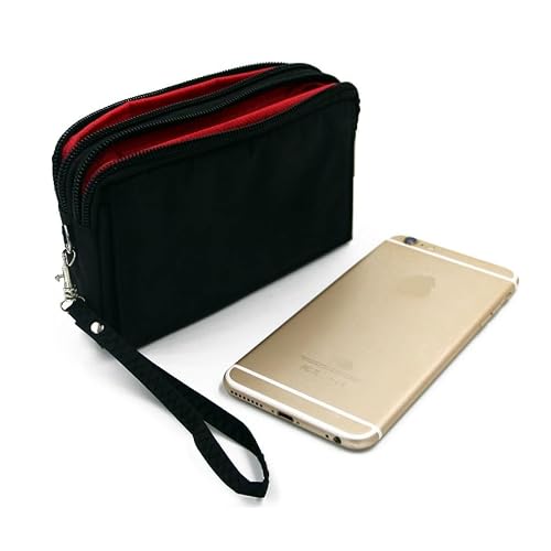 K-S-Trade Qualitativ und Innovativ Schutz Hülle Handy Für Carbon 1 MKII Gürteltasche Travelbag Handytasche Mit Zusatzfächern, Schwarz
