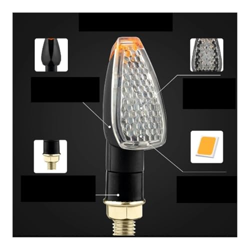 Clignotants de moto à LED pliables momt universels avec feux de jour design écailles poisson - 5