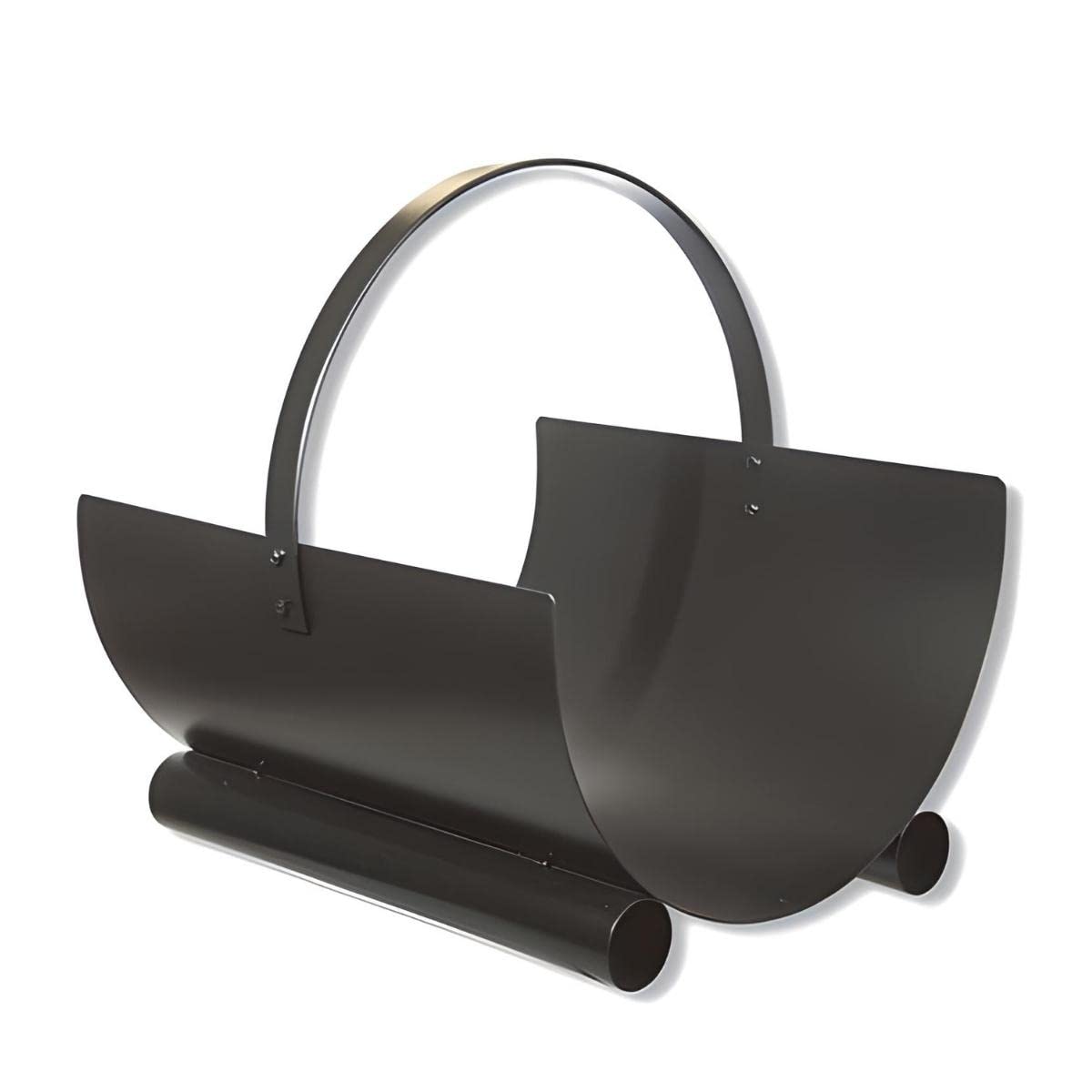 Estante de Leña para Chimenea, Cesta Almacenaje para Leña, Leñero de hierro forjado, color Negro - Altura 23 x Longitud 40 x Anchura 40 cm