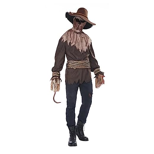 California Costumes 01415 Disfraz de personaje Killer in the Cornfield, tamaño adulto, liso, marrón, S/M