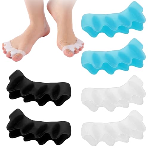 Toe Spacers 6 PCS, Toe Separators for Women, Gel Toe Stretchers for Alignment and Pain Relief, Toe Spreaders for Bunions, Overlapping Toes, and Yoga, Durable and Comfortable Toe Separators