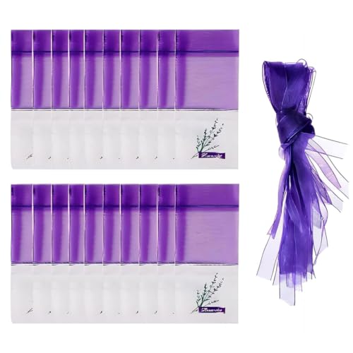 Ranuw 20 bolsitas vacías de lavanda para cajones y armarios, ambientadores de armario, bolsas de almacenamiento de joyas
