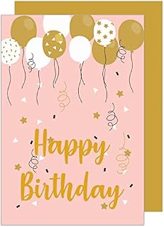 Edition Seidel Premium Birthday Card with Gold Embossing and Envelope Greeting Card Billet Birthday Happy Birthday Man Woman Single Sayings Card Gold (G2890 SW022)