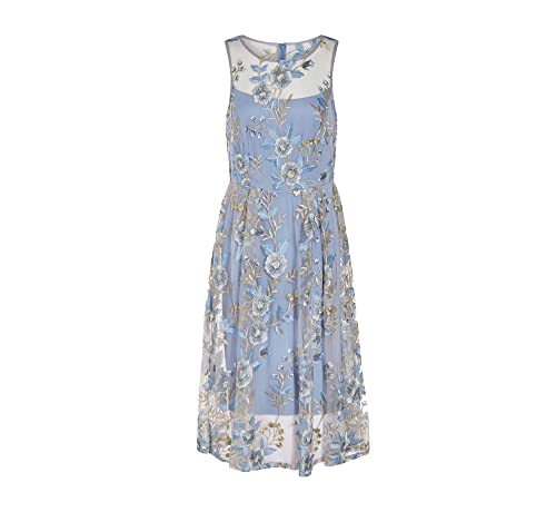 Adrianna Papell Women's Floral Embroidery Flared Dress, Blue Multi, 12 #TOP5