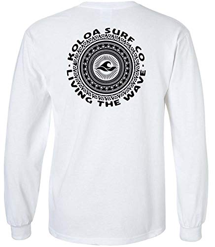 Koloa Surf Company Mens Tribal Circle Logo Long Sleeve Cotton Tee - X-Large - White